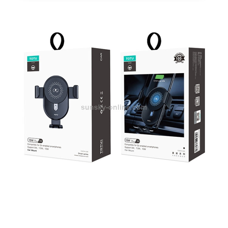 TOTU DESIGN CACW-046 Smart Series Wireless Charging Car Mount Holder(Black)