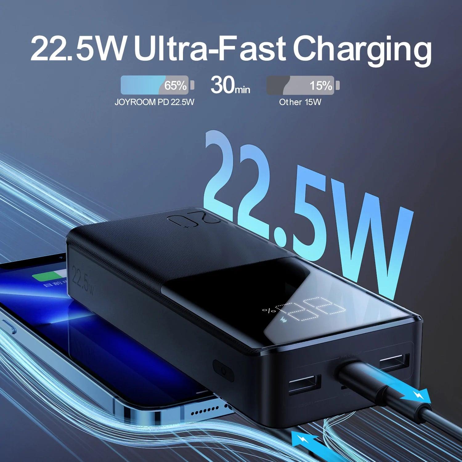 JOYROOM 20000mAh 22.5W Power Bank with Large Digital Display