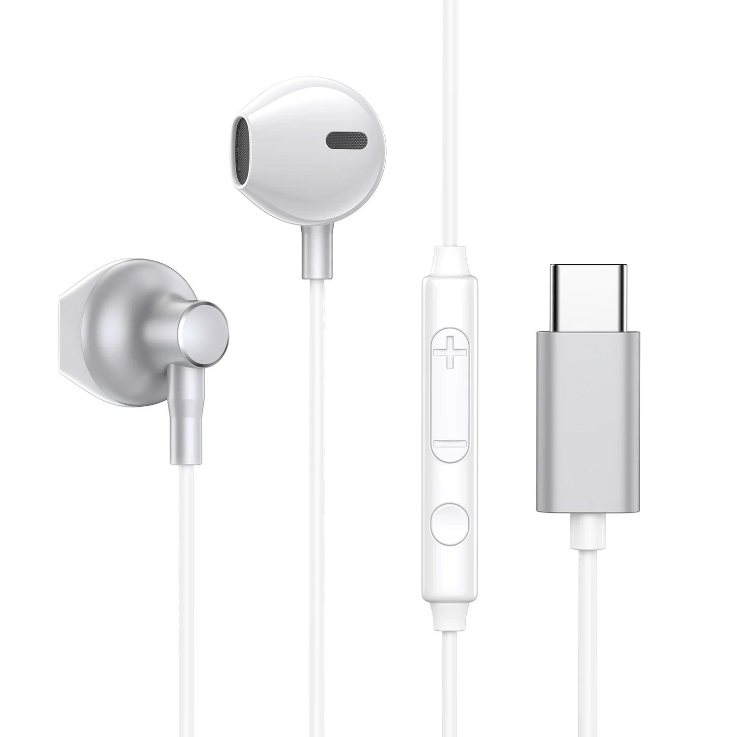 JOYROOM Type C Wired Earphones HiFi Sound Clear Calls - White