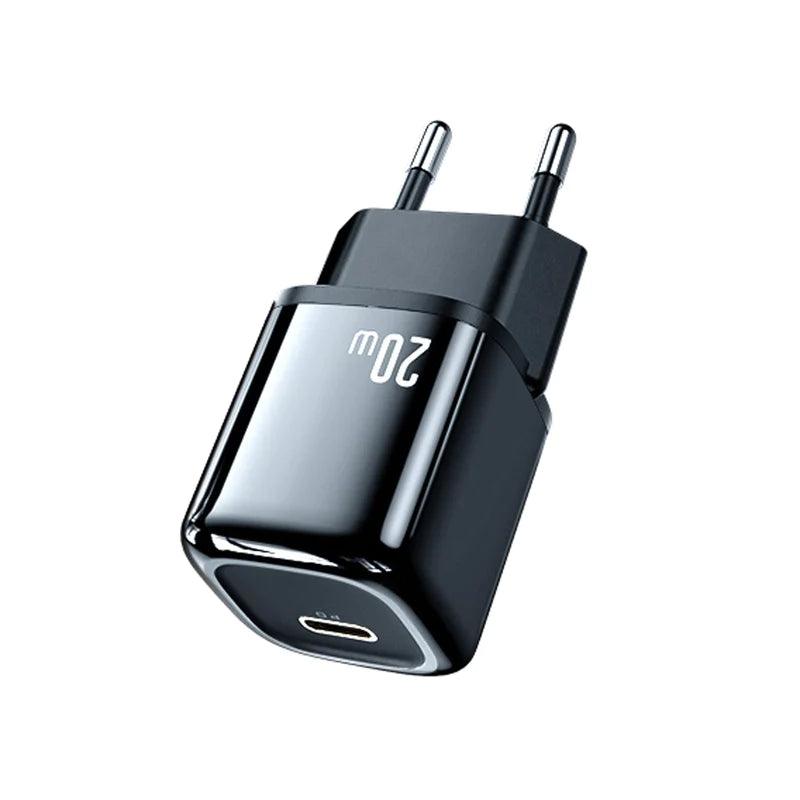MCDODO 20W Mini PD Fast Charging Wall Charger - Black MCDODO 20W Mini PD Fast Charging Wall Charger - Black