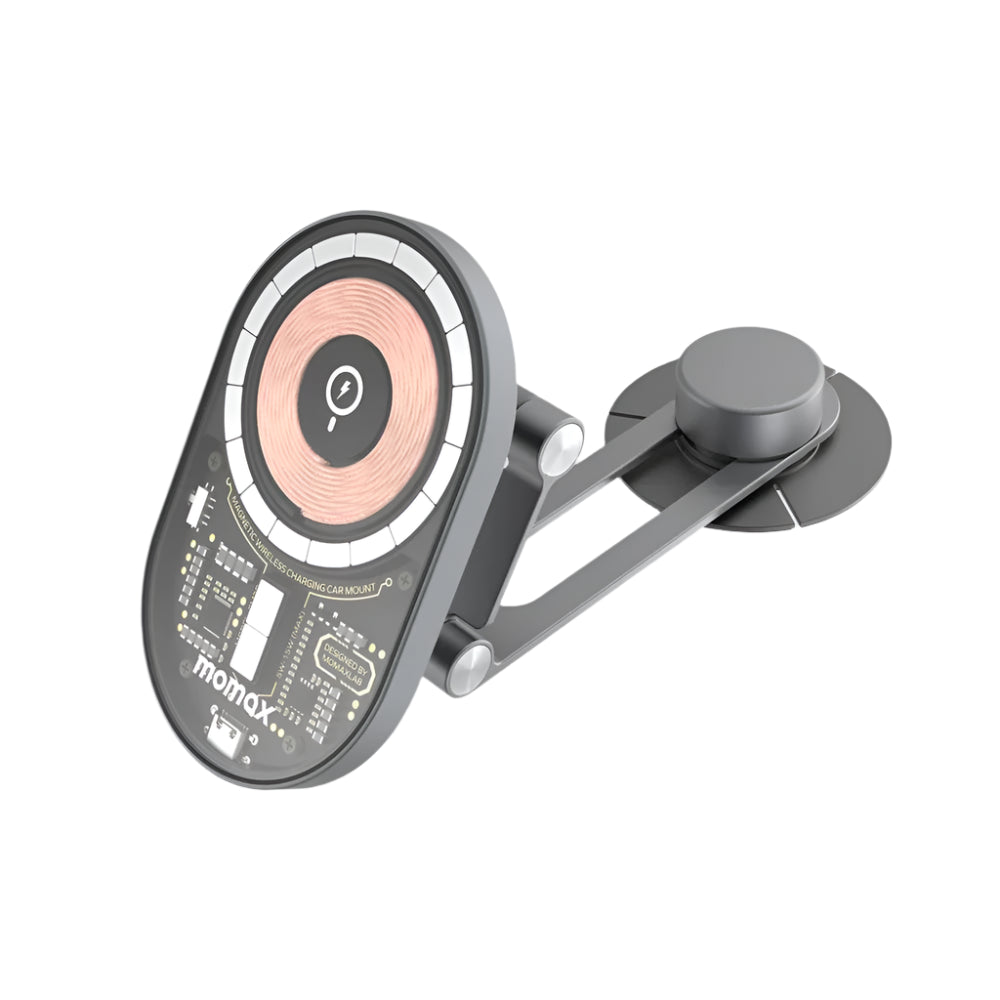 MOMAX Q.Mag Mount³X 15W Magnetic Wireless Charger for Tesla - Grey MOMAX Q.Mag Mount³X 15W Magnetic Wireless Charger for Tesla - Grey