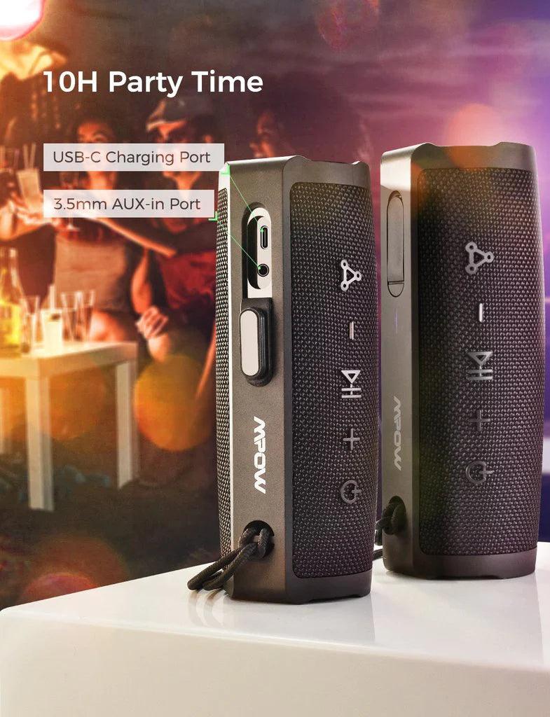 مكبر صوت بلوتوث MPOW R9 بقوة 24 وات، أسود