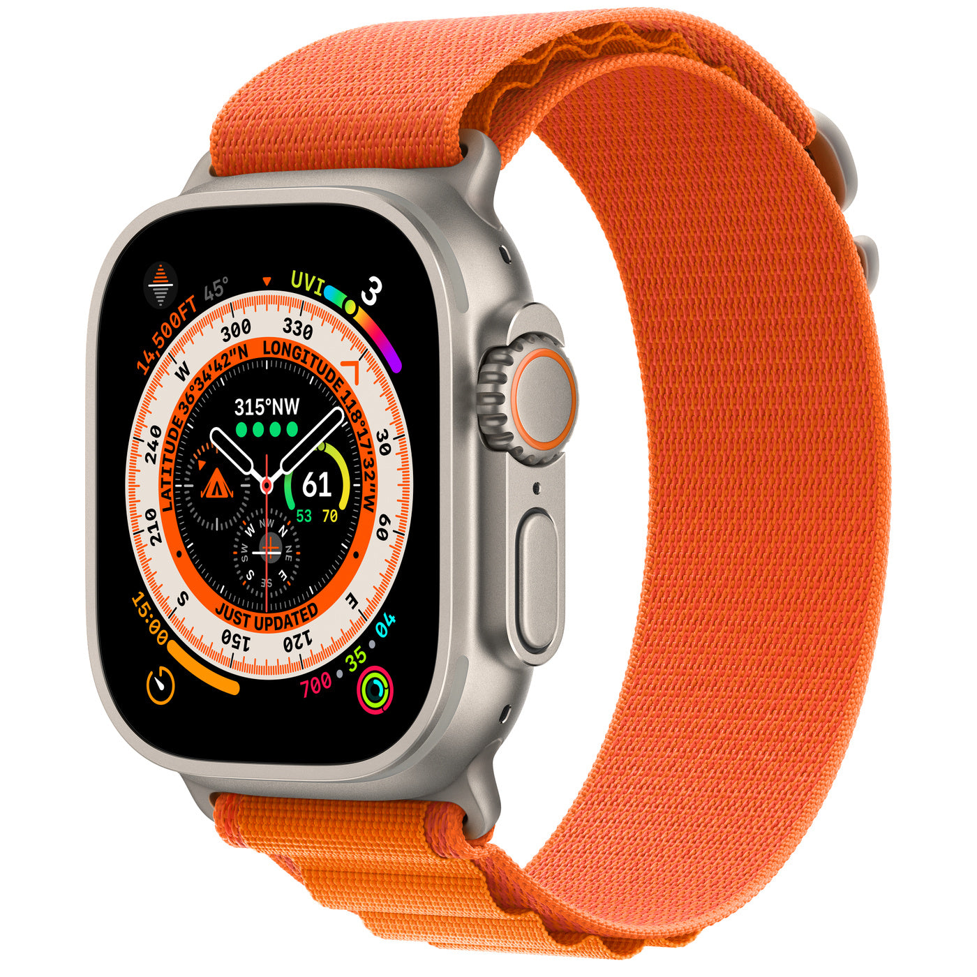 Apple Watch Ultra GPS + Cellular, 49mm Titanium Case with Trail Loop