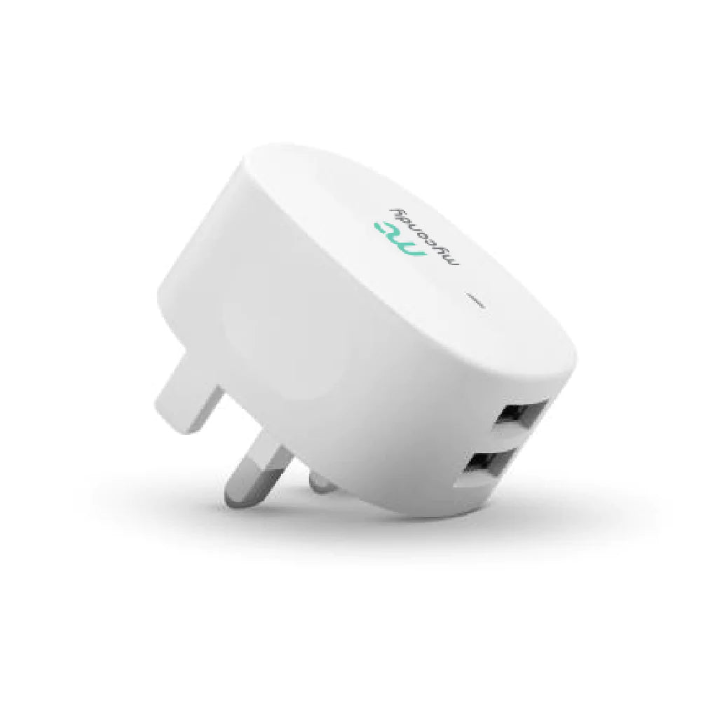 MyCandy 3.4A DUAL USB TRAVEL CHARGER WITH MFI LIGHTNING 1M WHITE