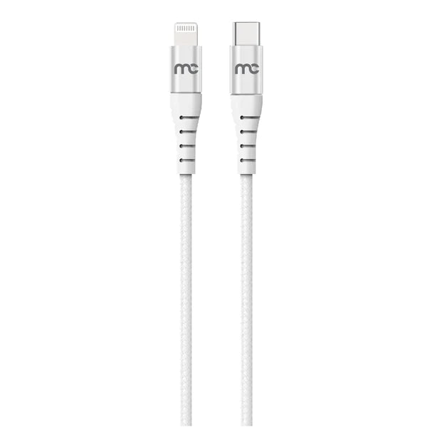 MyCandy USB C TO MFI LIGHTNING CHARGE AND SYNC BRAIDED CABLE 1.2M WHITE