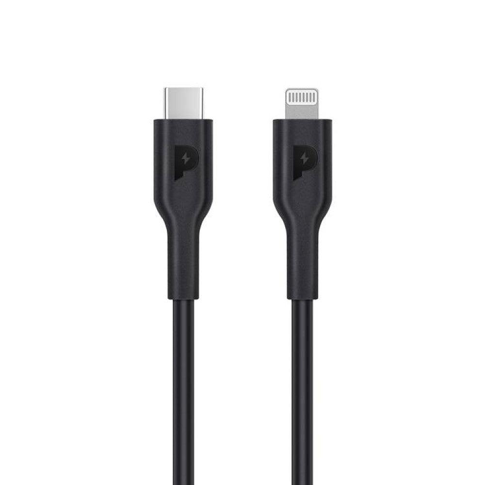 كابل Powerology Mfi Type-C إلى Lightning بقوة 20 وات بطول 1.2 متر - أسود