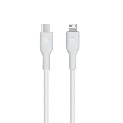 كابل Powerology Mfi Type-C إلى Lightning 20W بطول 1.2 متر - أبيض