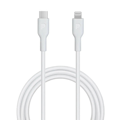كابل Powerology Mfi Type-C إلى Lightning 20W بطول 1.2 متر - أبيض