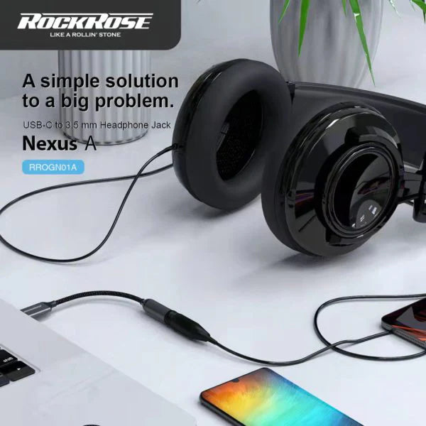 RockRose Nexus A Type-C to 3.5mm Audio OTG - Gray
