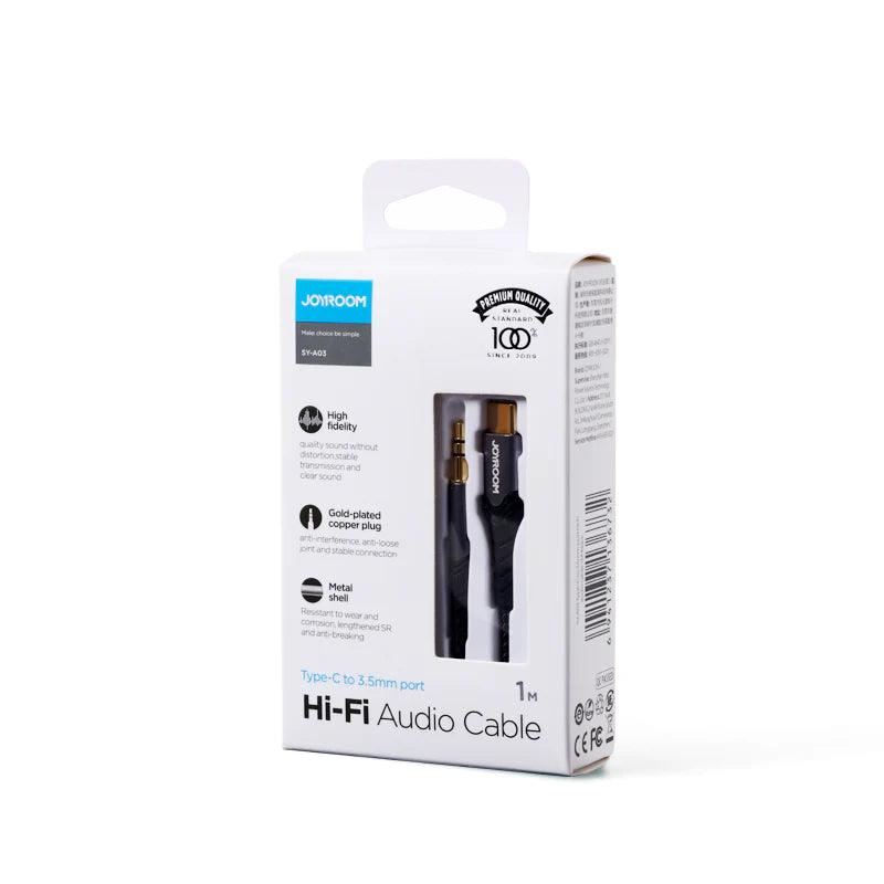 JOYROOM Hi fi Audio Cable 1M Type C to 3.5MM - Black JOYROOM Hi fi Audio Cable 1M Type C to 3.5MM - Black