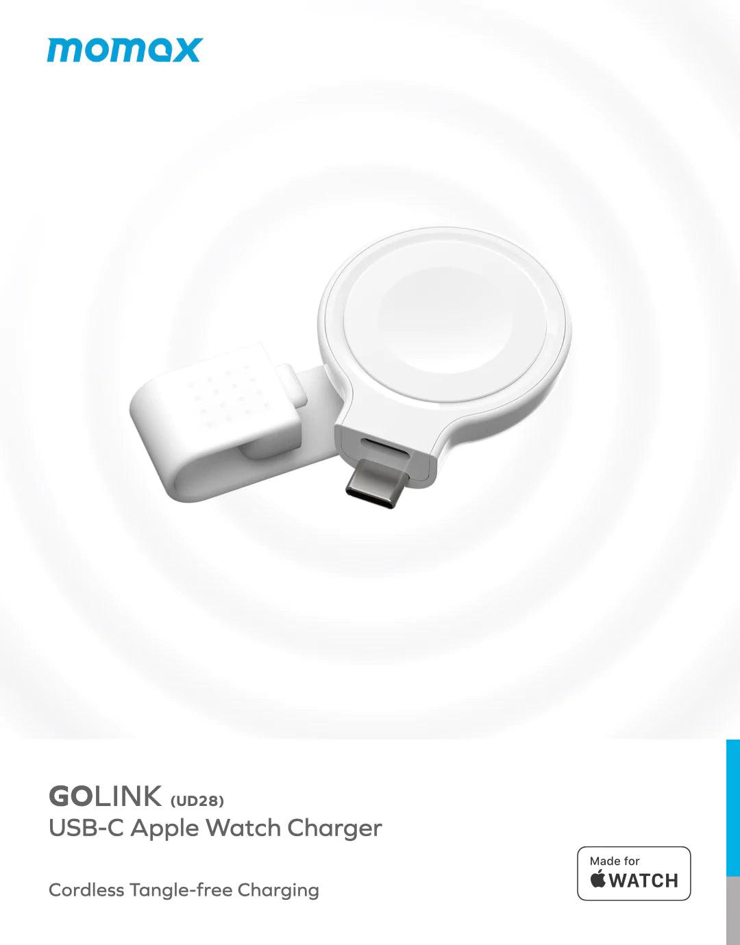 MOMAX GOLINK USB C Apple Watch Wireless Charger - White MOMAX GOLINK USB C Apple Watch Wireless Charger - White