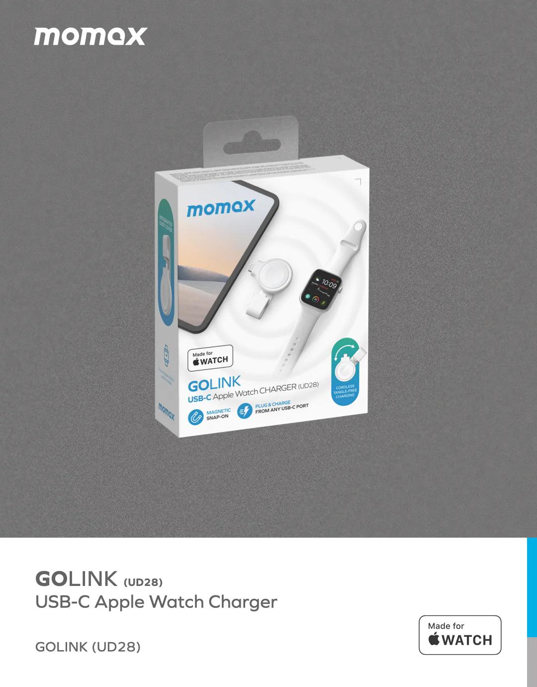 MOMAX GOLINK USB C Apple Watch Wireless Charger - White MOMAX GOLINK USB C Apple Watch Wireless Charger - White