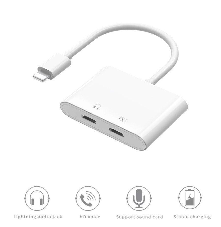 محول صوت Wiwu من Lightning إلى Lightning مزدوج LT01 Plus