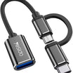 YESIDO GS02 2IN1 OTG Adapter Compact and High Speed - Black