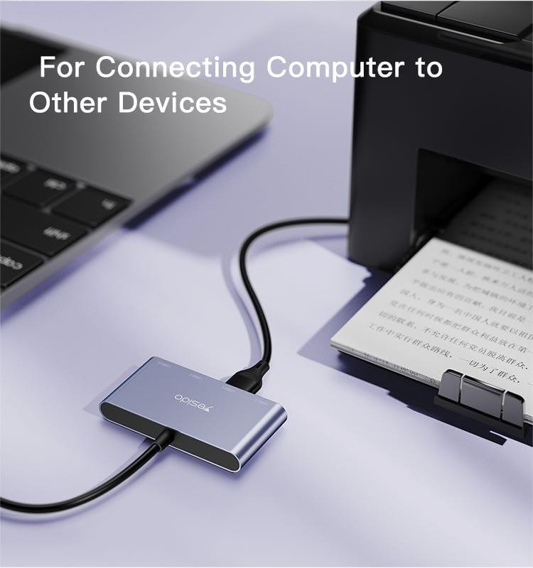 YESIDO HB12 USB 2.0 Hub 4 Ports High Speed Data Transfer 