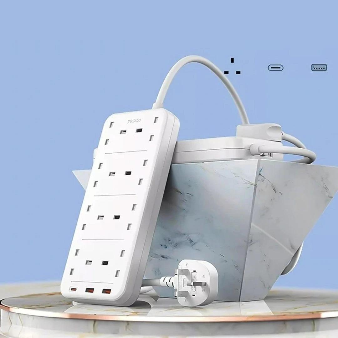 YESIDO MC 16 Power Socket 3250W PD & QC Fast Charging - White
