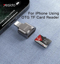 YESIDO OTG Card Reader Mini Lightning to TF Up to 256GB 