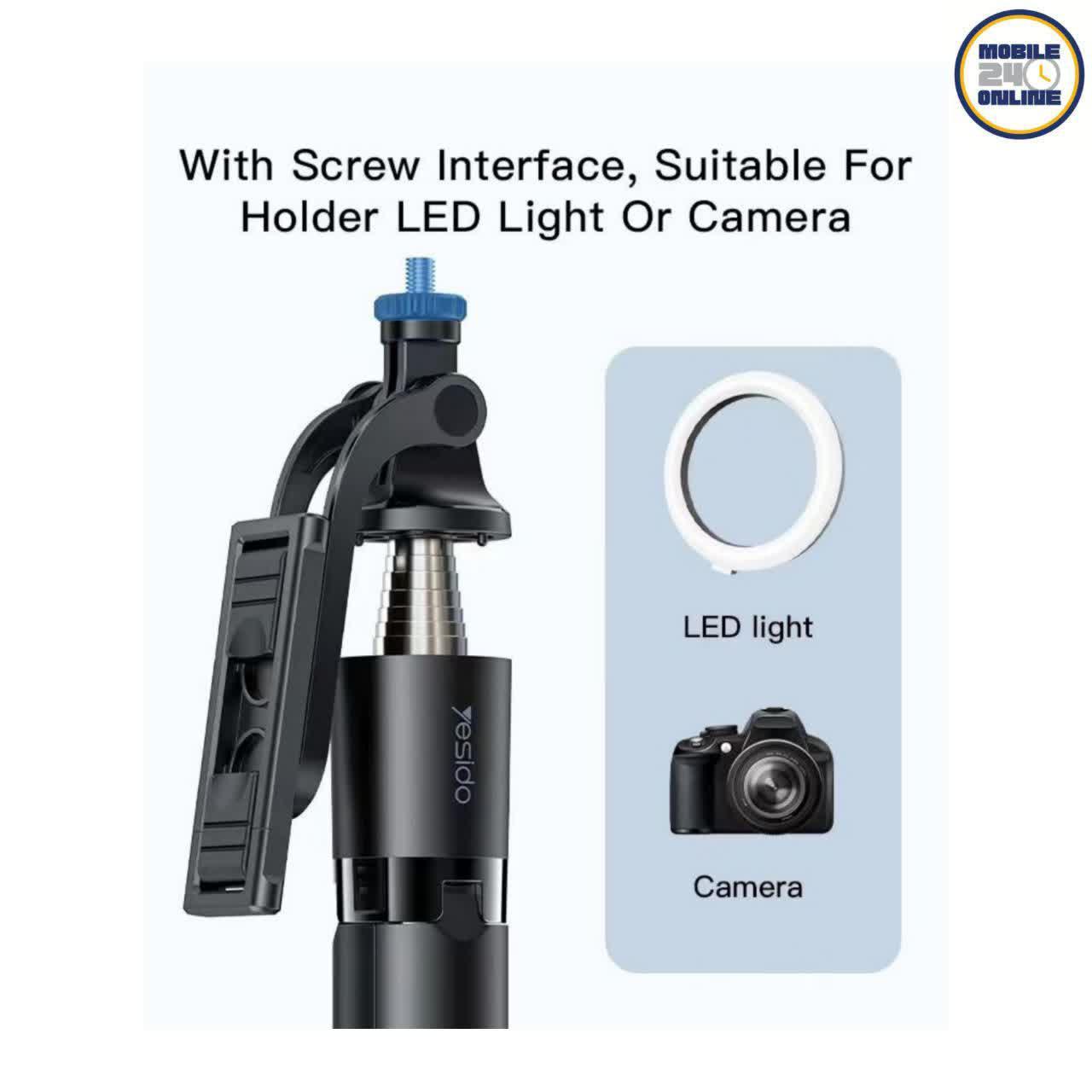YESIDO SF13 Selfie Stick with Bluetooth Remote & 360° Rotation 