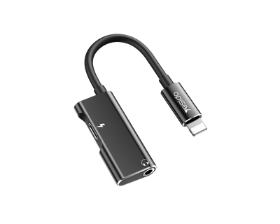 YESIDO YAU11 Audio Adapter Charge and Music in One Device - Black