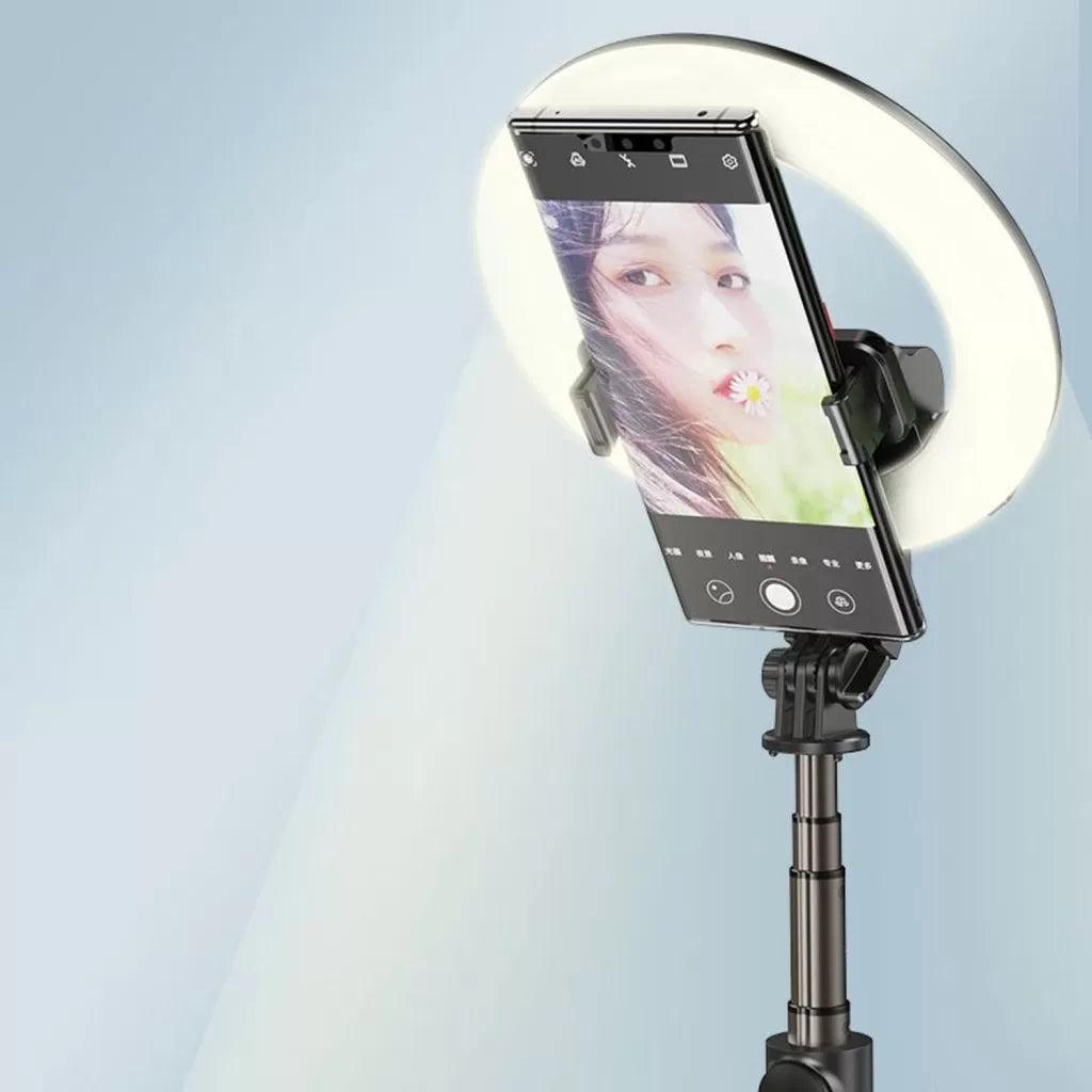 YESIDO SF12 Selfie Stick Tripod with Bluetooth & Ring Light - Black YESIDO SF12 Selfie Stick Tripod with Bluetooth & Ring Light - Black