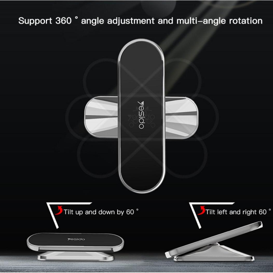 Yesido C82 Magnetic Car Phone Holder 360° Rotation - Grey Yesido C82 Magnetic Car Phone Holder 360° Rotation - Grey
