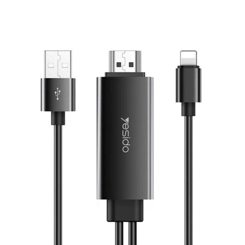 Yesido HDMI to Lightning Cable 1.8m HD Experience - Black Yesido HDMI to Lightning Cable 1.8m HD Experience - Black