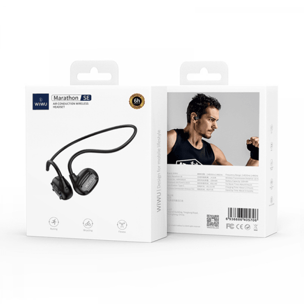 WIWU MARATHON SE AIR CONDUCTION WIRELESS HEADSET - BLACK WIWU MARATHON SE AIR CONDUCTION WIRELESS HEADSET - BLACK