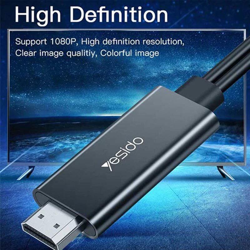 Yesido HDMI to Lightning Cable 1.8m HD Experience - Black Yesido HDMI to Lightning Cable 1.8m HD Experience - Black