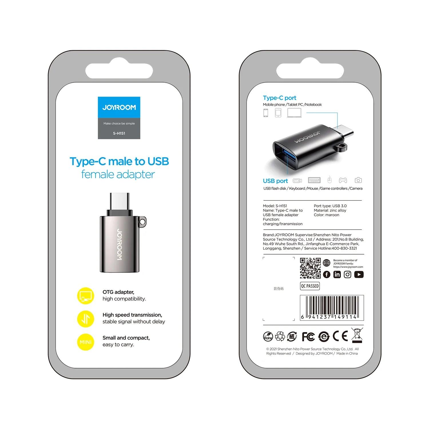 JOYROOM Type-c To Usb Adapter-Black JOYROOM Type-c To Usb Adapter-Black