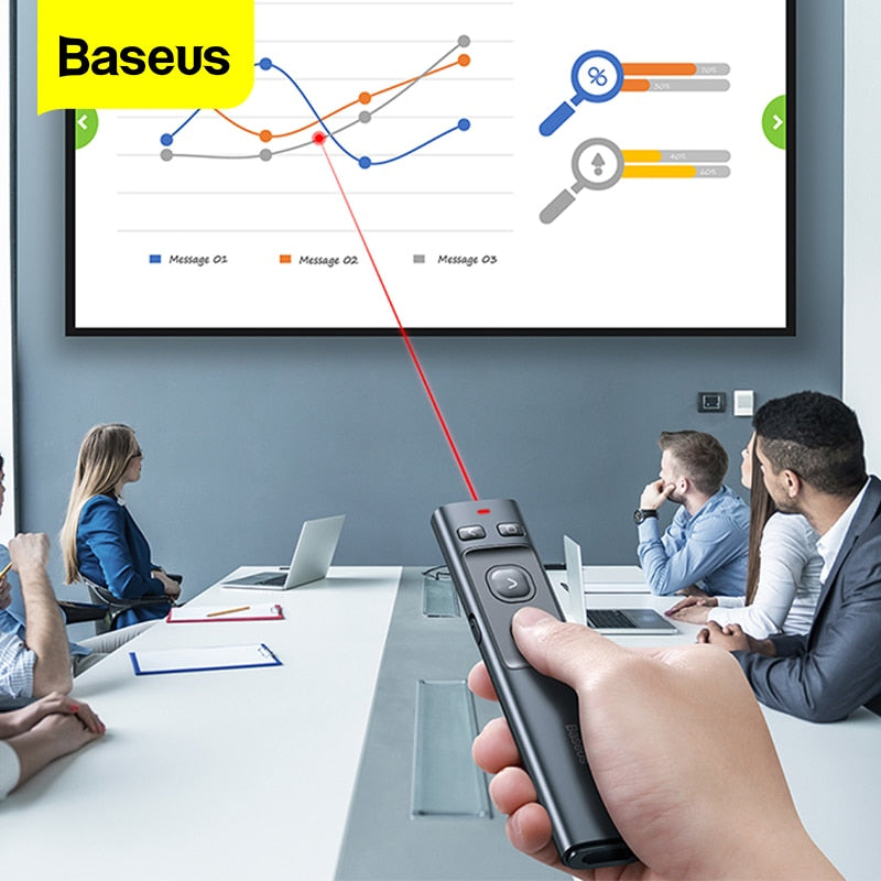Baseus USB Wireless PowerPoint PPT Presenter Clicker Pointer Pen Remote Control