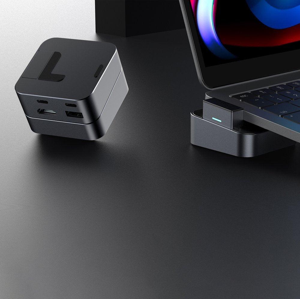 JOYROOM J Cube Multifunctional Docking Station 8 Ports & Stand - Grey JOYROOM J Cube Multifunctional Docking Station 8 Ports & Stand - Grey
