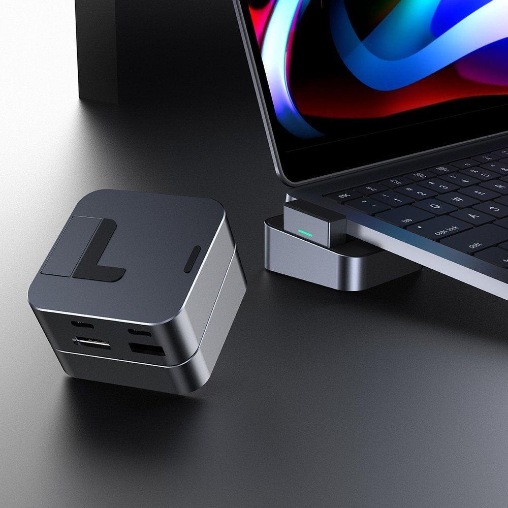 JOYROOM J Cube Multifunctional Docking Station 8 Ports & Stand - Grey JOYROOM J Cube Multifunctional Docking Station 8 Ports & Stand - Grey