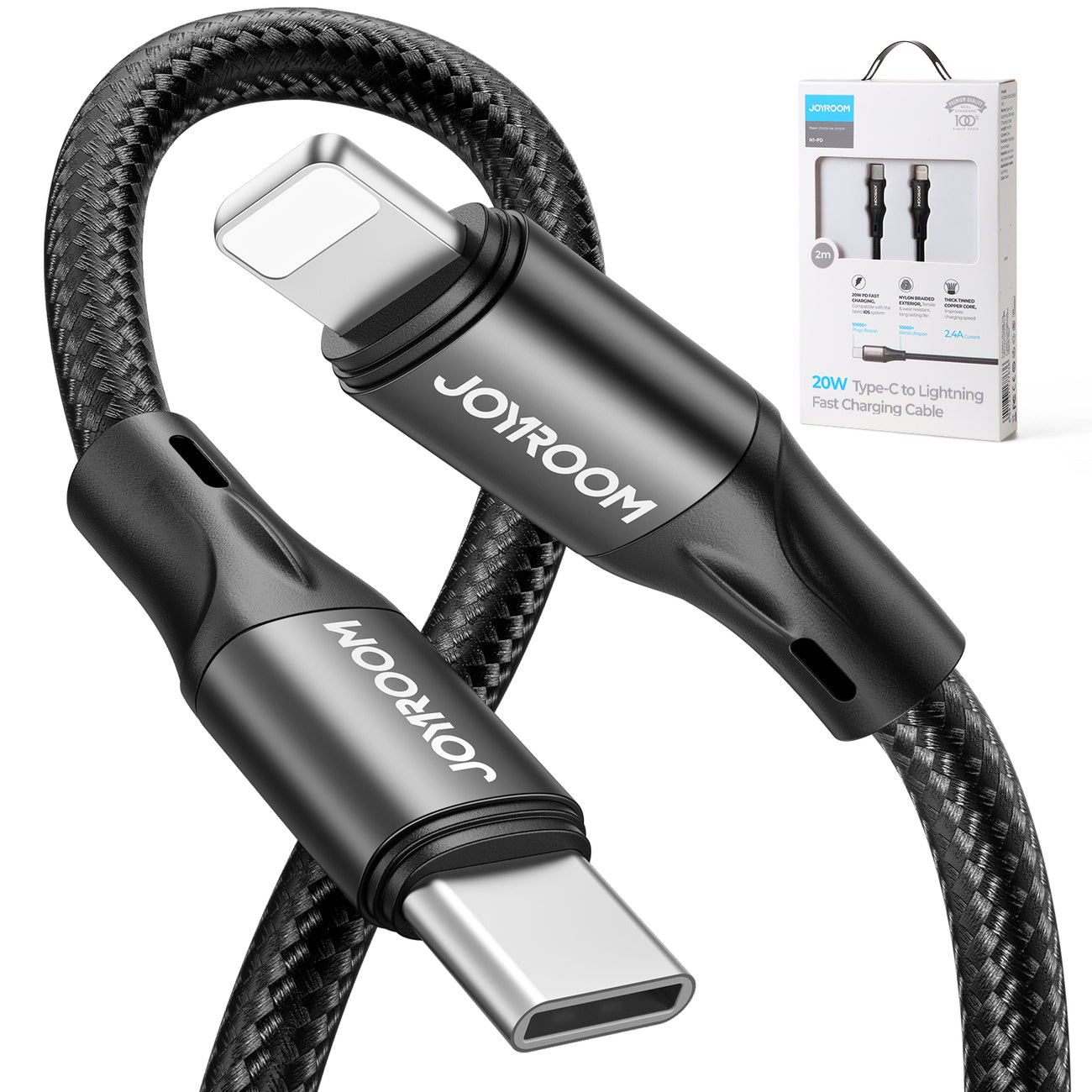 Joyroom fast charging / data cable USB Type C - Lightning PD 20W 1m - Black