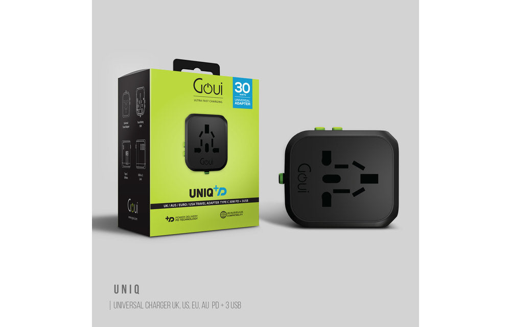 Goui Uniq PD Plus Universal Travel Adapter 30W - Black