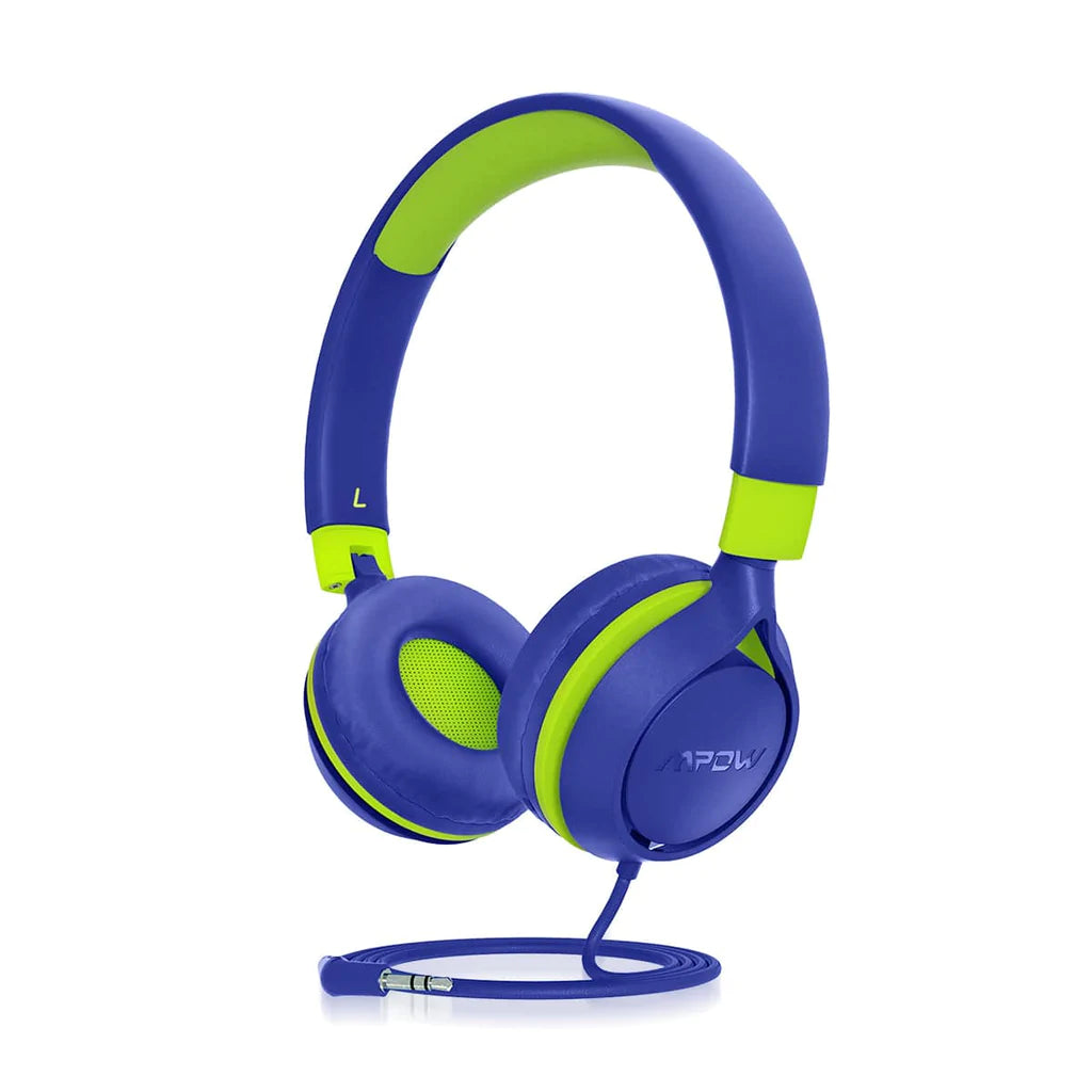 MPOW Che1 Kid's Wired Headset Green Navy