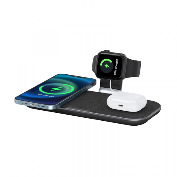 Wiwu Power Air 15W 3 In 1 QC3.0 PD30W Wireless Charger - PA3IN1B