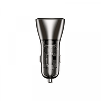 Wiwu pc500 dual port usb+type-c pd 72w car charger - gray