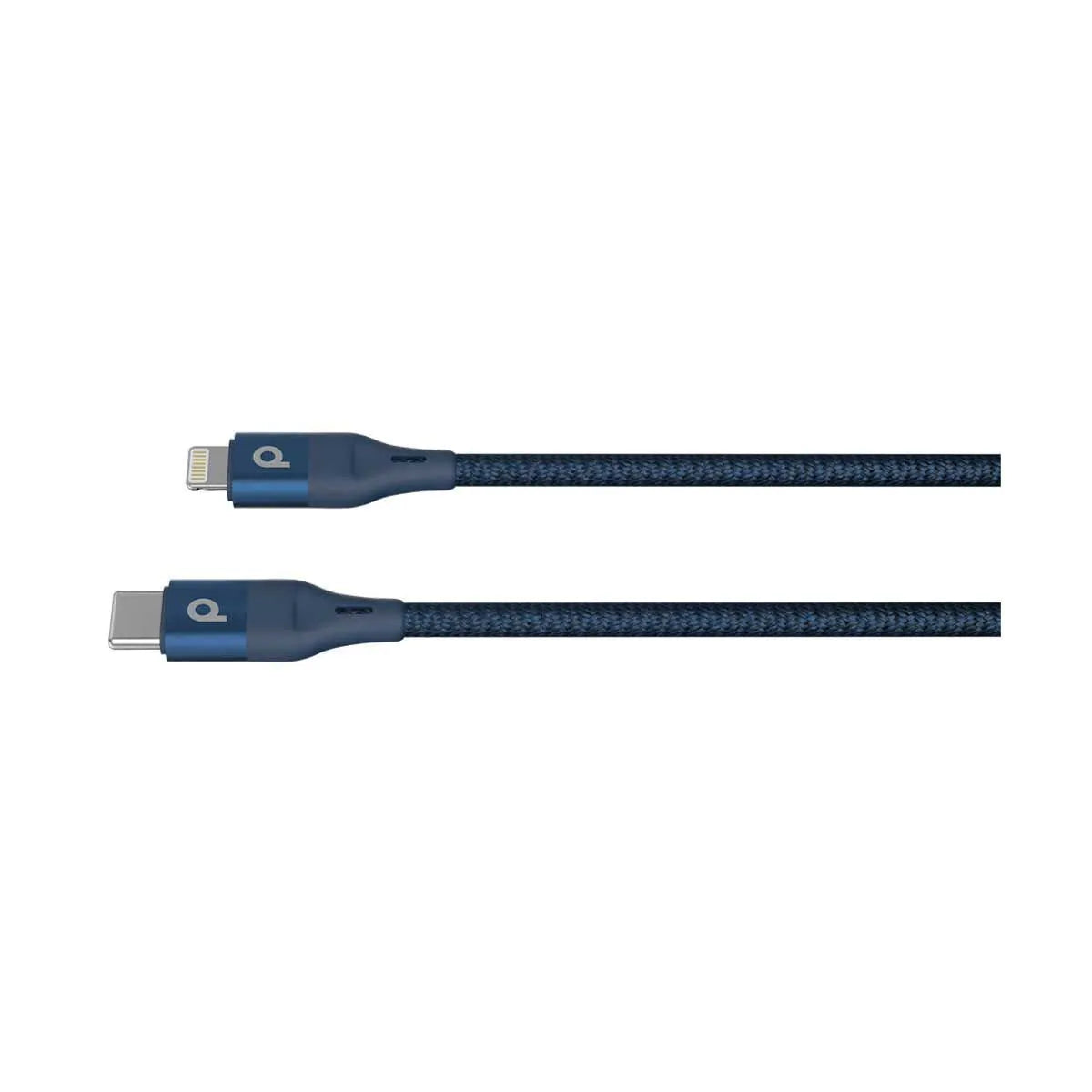 Porodo Aluminum PD Braided USB-C to Lightning Cable 0.25M 9V - Blue