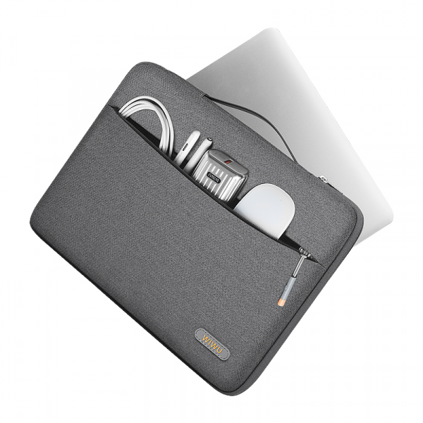 Wiwu pilot water resistant high-capacity laptop sleeve case 15.4'' /16"/16.2" - grey