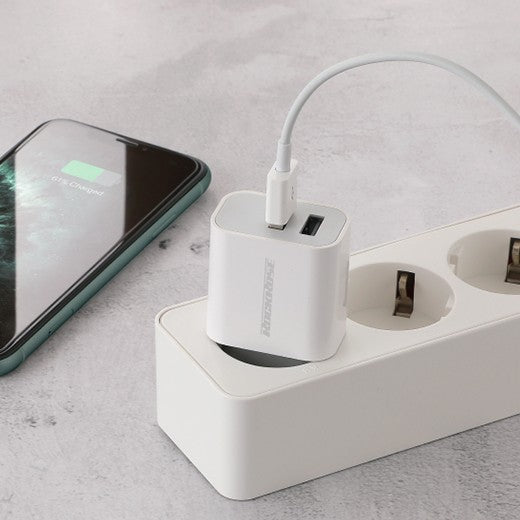 Rock Rose Casa A2 Dual Port 12W Travel Charger -White