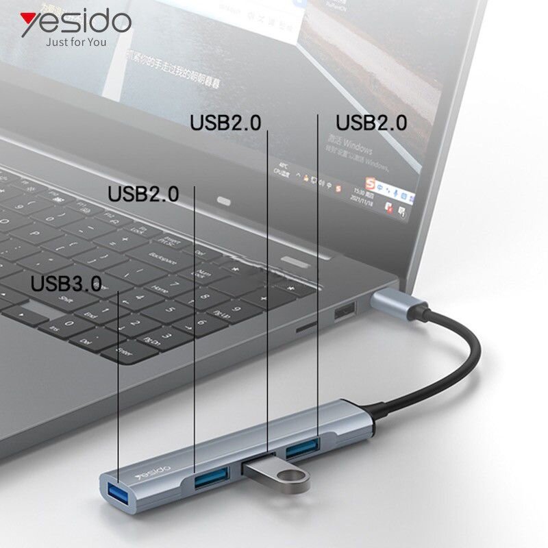 Yesido HB17 USB-C To 4-Port USB-A HUB