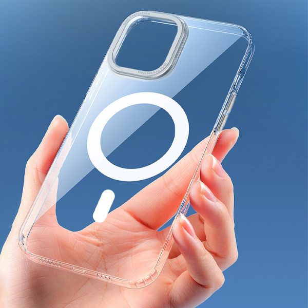 Wiwu ultra thin magnetic clear case for iphone 14 (6.1") - transparent