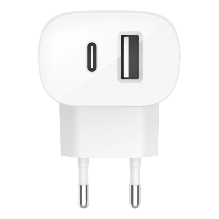 Belkin 37W Dual USB PD PPS Universal Wall Charger (25W USB-C + 12W USB-A)