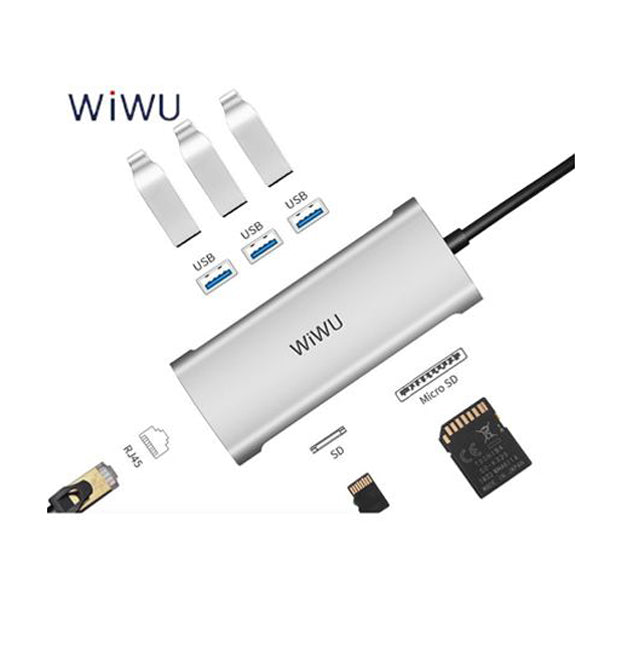 Wiwu a631str 6 in 1 usb-c hub for macbook