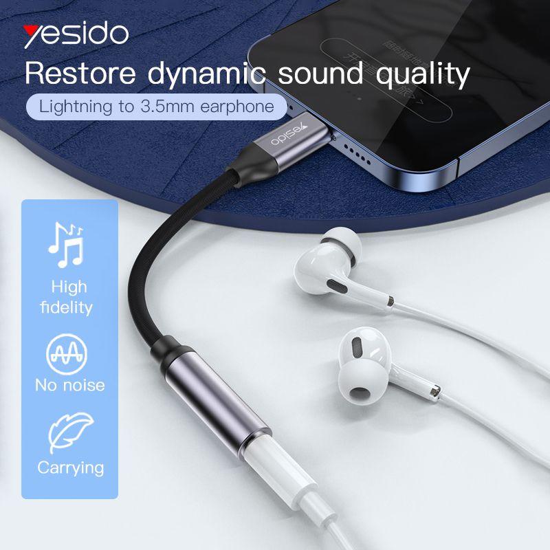 Yesido YAU 21 Audio Adapter 8 pin to 3.5mm - Grey